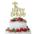 Happy Birthday Dog Cake Topper Glitter Card Gold