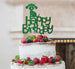 Happy Birthday Dog Cake Topper Glitter Card Green