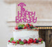 Happy Birthday Dog Cake Topper Glitter Card Hot Pink