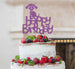 Happy Birthday Dog Cake Topper Glitter Card Light Purple