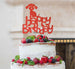 Happy Birthday Dog Cake Topper Glitter Card Red