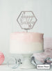 Happy Birthday with Stars Hexagon Cake Topper Premium 3mm Acrylic Silver Pearl Effect
