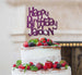 Bespoke Happy Birthday Name Fun Font Cake Topper Dark Purple