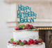 Bespoke Happy Birthday Name Fun Font Cake Topper Light Blue