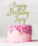 Happy Birthday Custom Acrylic Cake Topper Glitter Gold