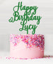Happy Birthday Custom Acrylic Cake Topper Green
