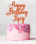 Happy Birthday Custom Acrylic Cake Topper Orange