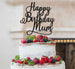 Happy Birthday Mum Cake Topper Glitter Card Black