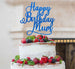 Happy Birthday Mum Cake Topper Glitter Card Dark Blue