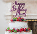 Happy Birthday Mum Cake Topper Glitter Card Dark Purple