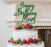 Happy Birthday Mum Cake Topper Glitter Card Green