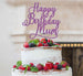 Happy Birthday Mum Cake Topper Glitter Card Light Purple
