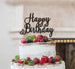 Happy Birthday Pretty Cake Topper Glitter Card Black