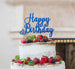 Happy Birthday Pretty Cake Topper Glitter Card Dark Blue