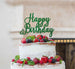 Happy Birthday Pretty  Cake Topper Glitter Card Green