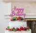 Happy Birthday Pretty Cake Topper Glitter Card Hot Pink