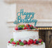 Happy Birthday Pretty Cake Topper Glitter Card Light Blue