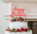 Happy Birthday Pretty Cake Topper Glitter Card Light Pink