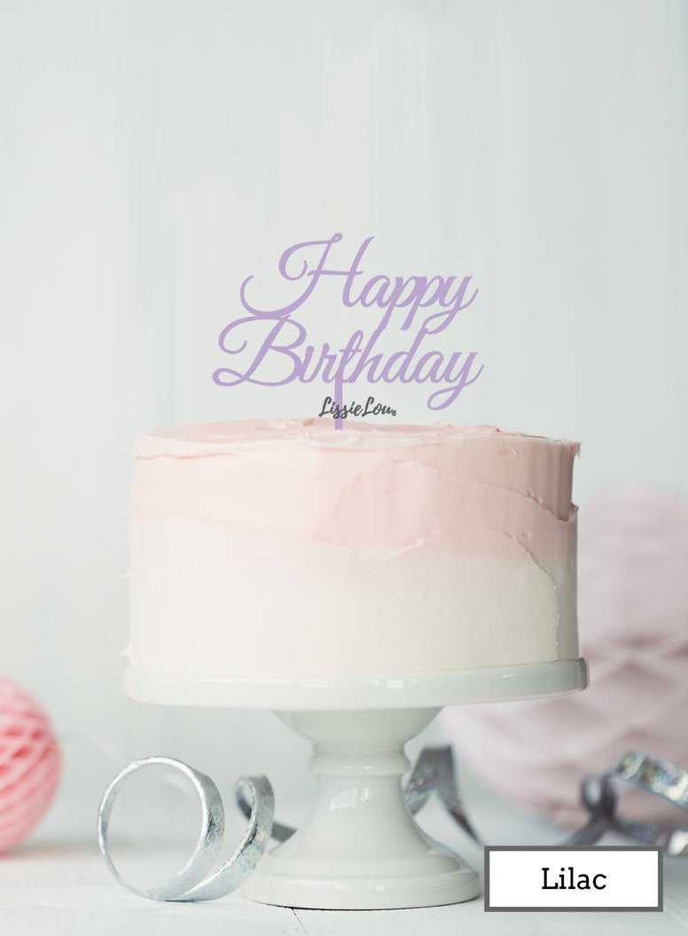  Happy Birthday Slanted Cake Topper  Lilac 