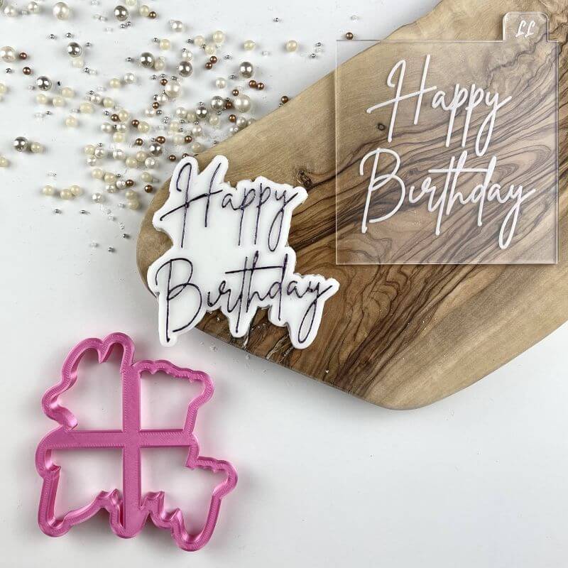 Happy Birthday Style 5 Cookie Cutter and Embosser