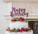Happy Birthday Swirly Cake Topper Glitter Card Dark Purple
