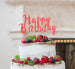 Happy Birthday Swirly Cake Topper Glitter Card Light Pink