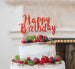 Happy Birthday Swirly Cake Topper Glitter Card Red