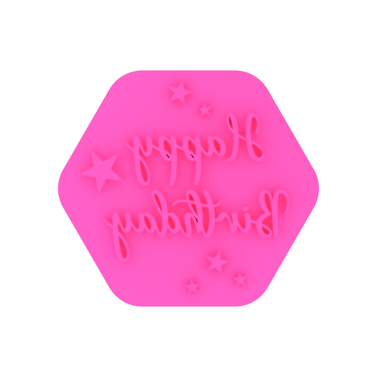 Happy Birthday with Stars Cookie Stamp