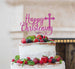 Happy Christening with Cross Cake Topper Glitter Card Hot Pink