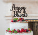 Happy Diwali Cake Topper Glitter Card Black