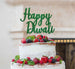 Happy Diwali Cake Topper Glitter Card Green