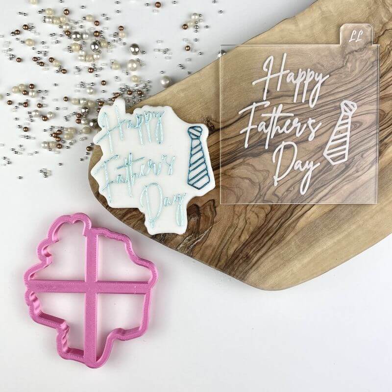 Happy Father's Day Style 4 Cookie Cutter and Embosser