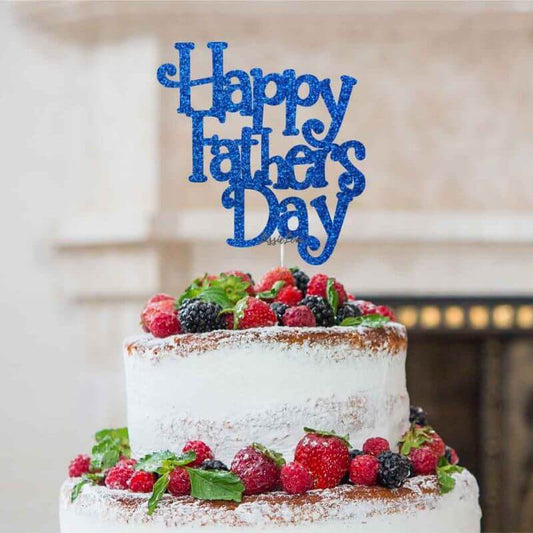 Happy Father's Day Cake Topper Glitter Card