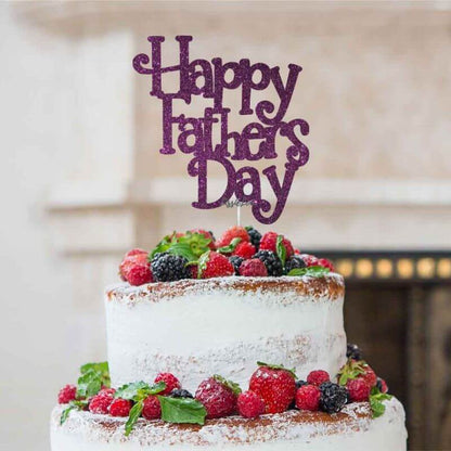 Happy Father's Day Cake Topper Glitter Card