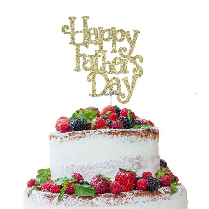 Happy Father's Day Cake Topper Glitter Card