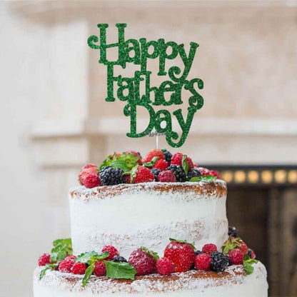 Happy Father's Day Cake Topper Glitter Card