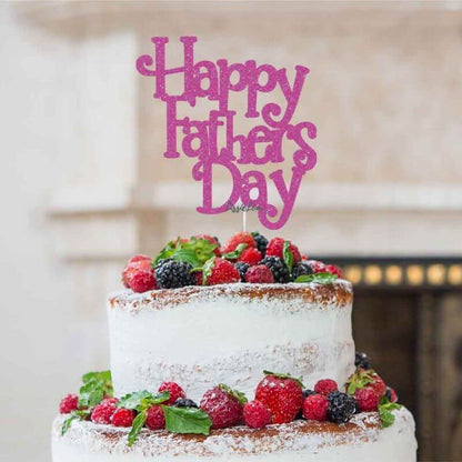 Happy Father's Day Cake Topper Glitter Card