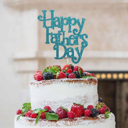 Happy Father's Day Cake Topper Glitter Card