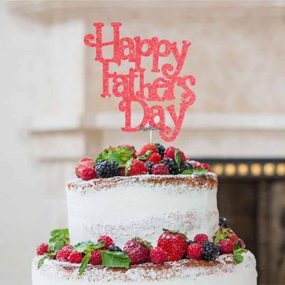 Happy Father's Day Cake Topper Glitter Card