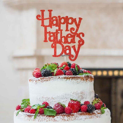 Happy Father's Day Cake Topper Glitter Card