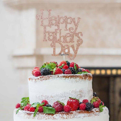 Happy Father's Day Cake Topper Glitter Card