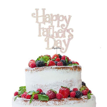 Happy Father's Day Cake Topper Glitter Card