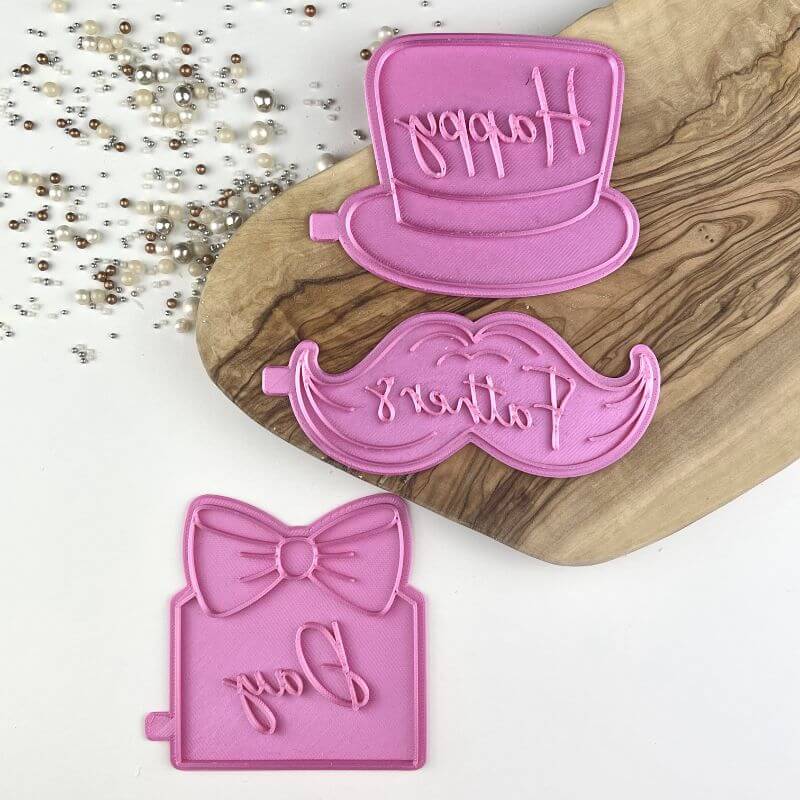 Happy Father's Day Set of 6 Cookie Cutters and Stamps