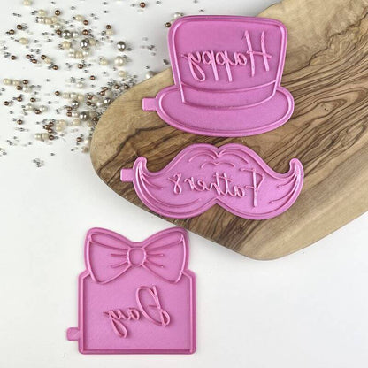 Happy Father's Day Set of 6 Cookie Cutters and Stamps