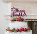 Happy Hanukkah Cake Topper Glitter Card Dark Purple