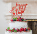 Happy Mother's Day Cake Topper Glitter Card Red