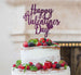 Happy Valentine's Day Cake Topper Glitter Card Dark Purple