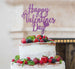 Happy Valentine's Day Cake Topper Glitter Card Light Purple
