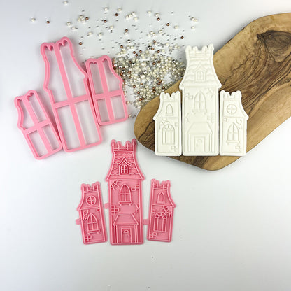 Puzzle Halloween House with Bat Cookie Cutter and Stamp