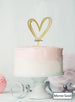 Multi Heart Wedding Valentine's Cake Topper Premium 3mm Acrylic Mirror Gold